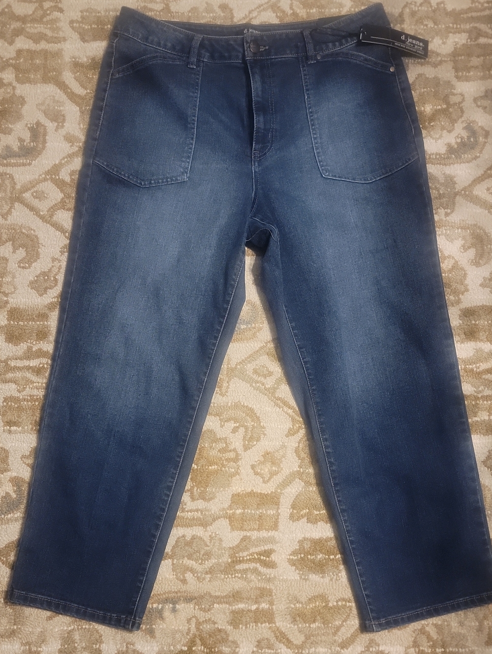 d. jeans Women's Indigo Stretch Patch-Pocket Jeans